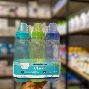 Evenflo Feeding Classic Tinted Plastic and Silicone Baby Bottles 8oz, 3pk (blue set)