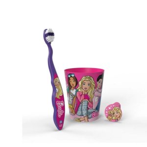 Barbie Brush Buddies Soft Bristle Toothbrush and Cup Set for Children
