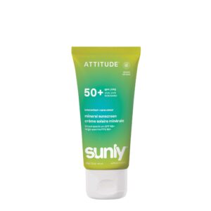 ATTITUDE Sunly Mineral Sunscreen Cream - Unscented - 50 SPF - 85 g