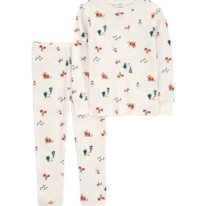 Carter’s Baby 2-Piece Christmas Print Thermal Pajamas-12M