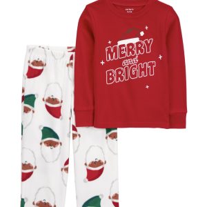 Carter’s Toddler 2-Piece Santa Cotton & Fleece Pajamas (Size 4T)