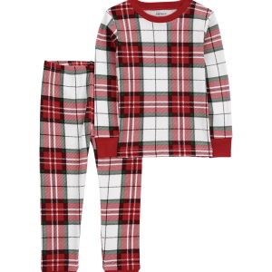 Carter’s Baby 2- Piece Plaid 100% snug fit cotton PJs, 12M
