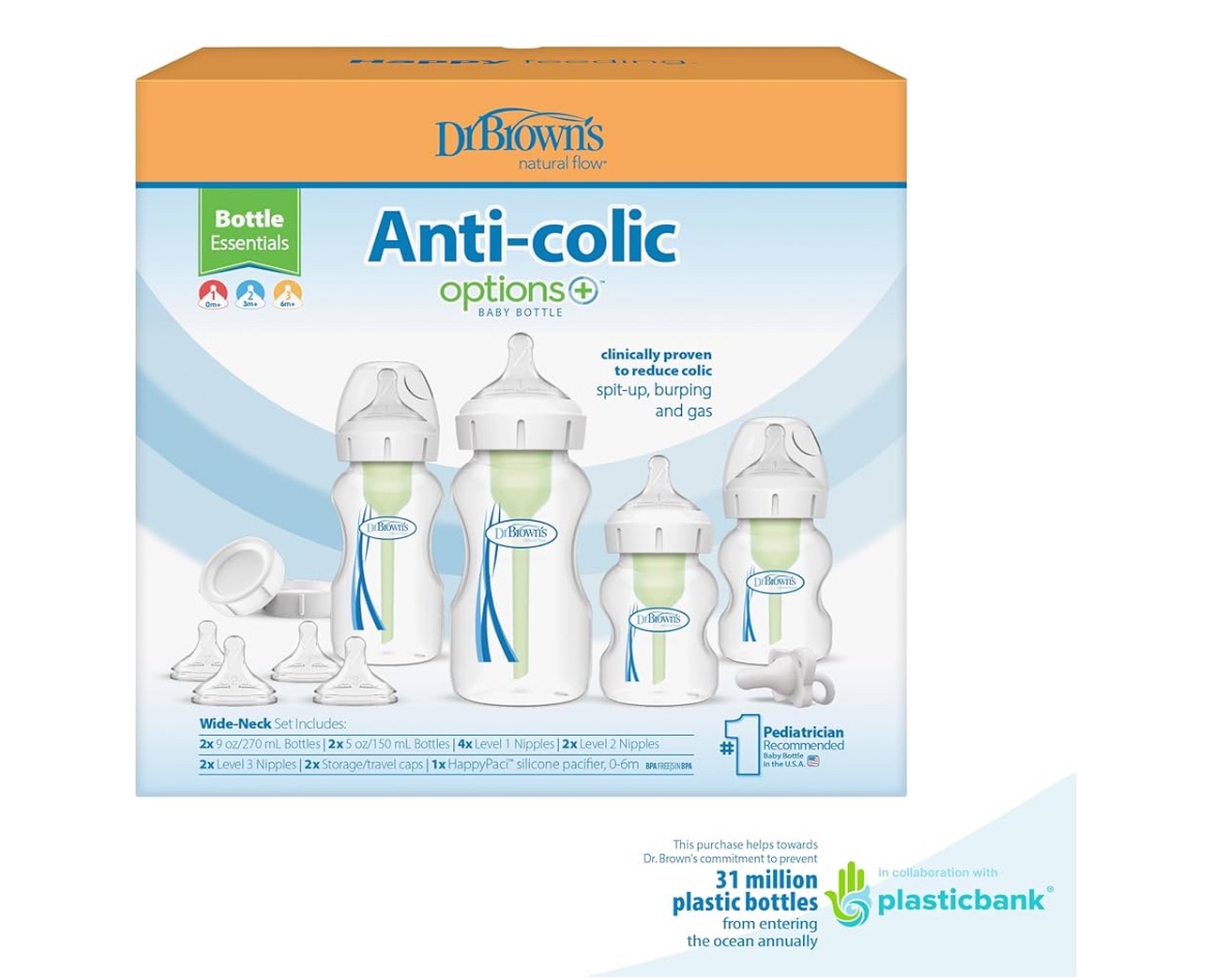 Dr. Brown's Natural Flow® Anti-Colic Options+™ Wide-Neck Bottle Essentials Gift Set - Image 2