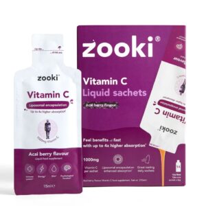 Zooki Zooki Vitamin C Liquid sachets-Pack of 30 (Acai Berry)
