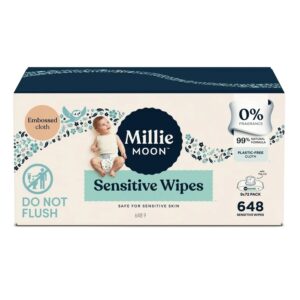 Millie Moon Sensitive Wipes Box, 648 Count