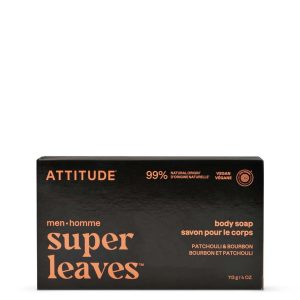 Attitude Men Body Wash Bar soap- Patchouli & Bourbon