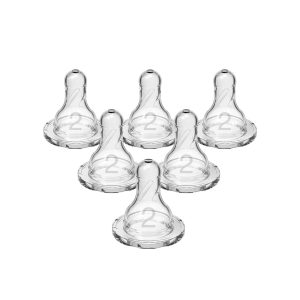 Dr. Brown’s Natural Flow Level 2 Narrow Baby Bottle Silicone Nipple, Medium Flow, 3m+