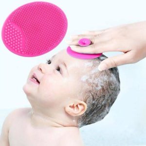 Baby Silicone Shower Brush For Hair Washing & massage- 1 piece (Pink)