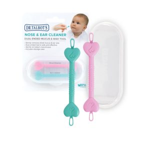 Dr. Talbot's Baby  Safe Ear Wax Removal Tool and Nose Cleaner for Baby with Travel Case - 2-Pack - Girl