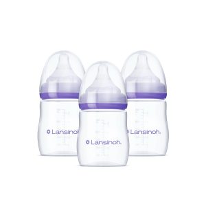 Lansinoh Anti-Colic Baby Bottles for Breastfeeding Babies, 5 ounces (Pack of 3)