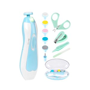 Qunlions Electric 12 in 1 Baby manicure set-Blue