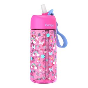 Bentgo Kids Plastic Water Bottle | Rainbow & Butterflies