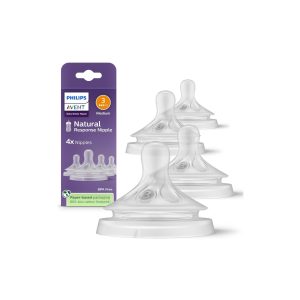 Philips Avent Natural Response Nipples, medium Flow (Flow 3), 4-Pack