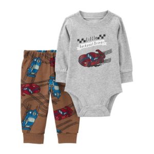 Carter’s Baby 2-Piece Grey Race Car Print Pant Set-6M