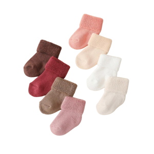 Baby Girls Warm Candy Colors Thermal socks, 8pairs, 6-12M