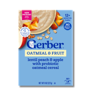 Gerber Powerblend™ Probiotic Cereal Oatmeal Lentil Peach & Apple