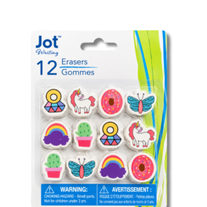 Jot Novelty Erasers, Assorted Designs, 12-pc Pack