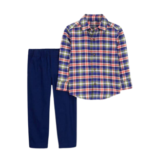 Carter’s Toddler 2-piece Plaid Button-Down Shirt Pant set-24M