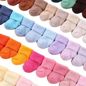 Baby Solid Color Thick Warm Flip-Top Socks, 10 pairs, 0-6M (Any color)